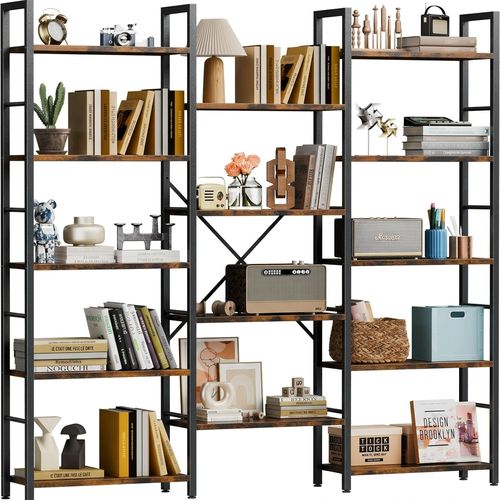 Shintenchi Triple Column 5 Tier Bookshelf